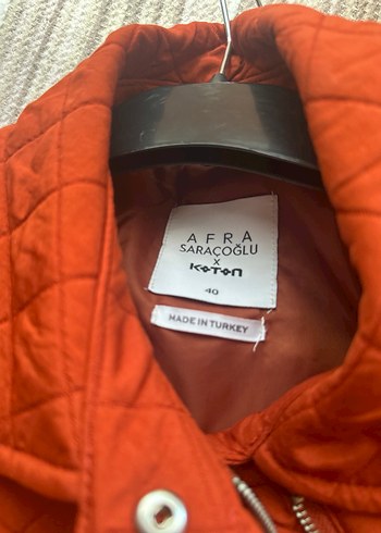 Kiremit rengi Kapitone Kadın Ceket - Görsel 2