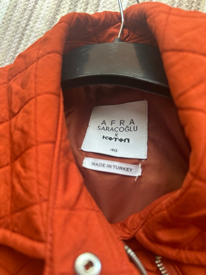 Kiremit rengi Kapitone Kadın Ceket - Görsel 2