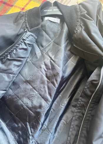 Siyah Fermuarlı Oversize bomber Ceket - Görsel 3