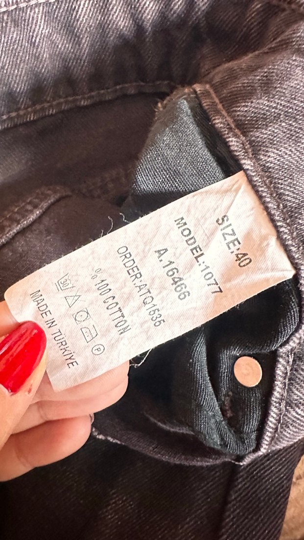 Acı kahve Rahat Kesim kesik paça detaylı jean Pantolon - Görsel 4