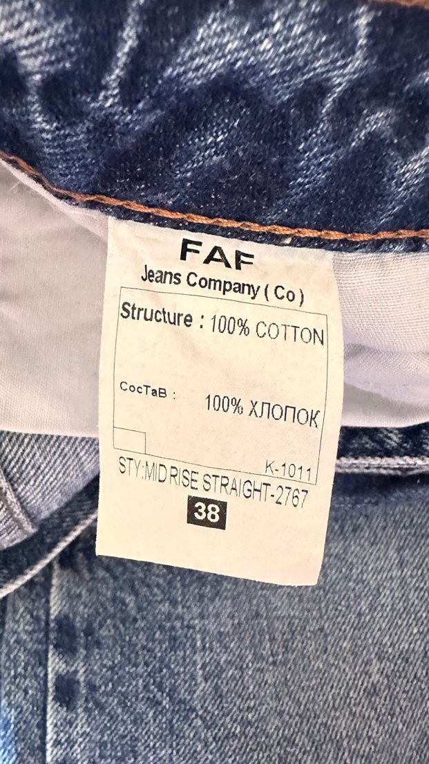 Düz kesim Yüksel bel paça detaylı jean pantolon - Görsel 4