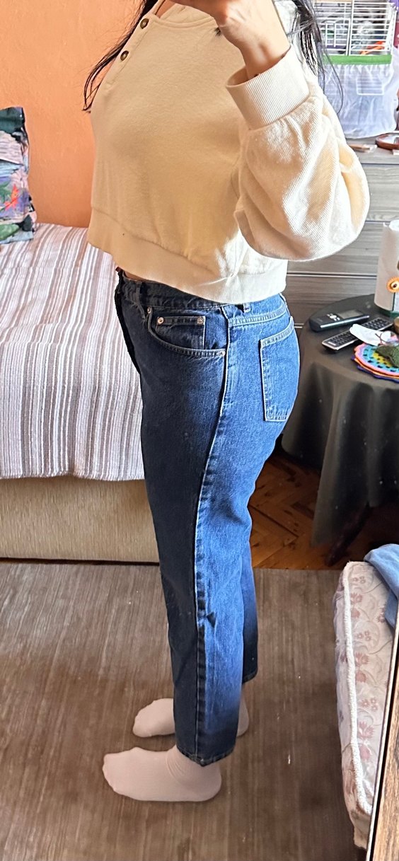 Mom fit bilek paça jean pantolon - Görsel 2