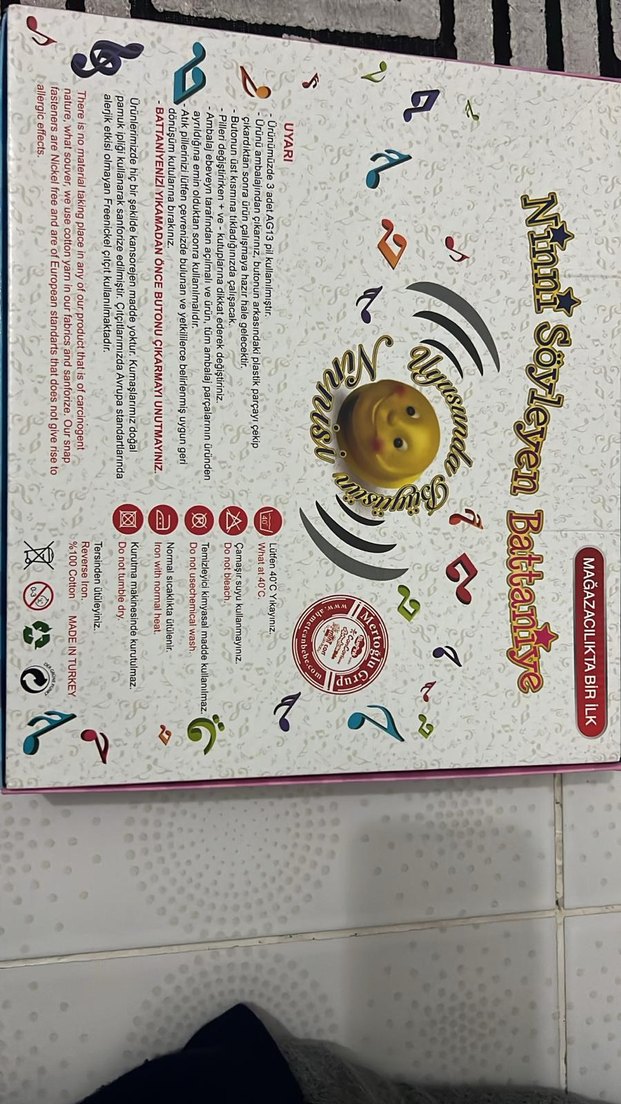 Bebek için pembe baskılı pamuklu battaniye muzikli battaniye - Görsel 3