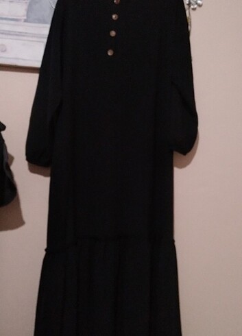 Uzun elbise siyah renk 