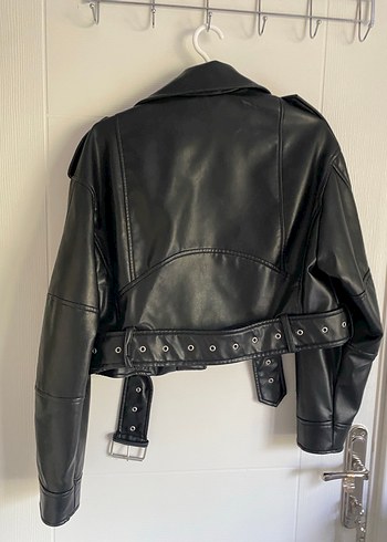 Zara Zara Siyah Deri Biker Ceket