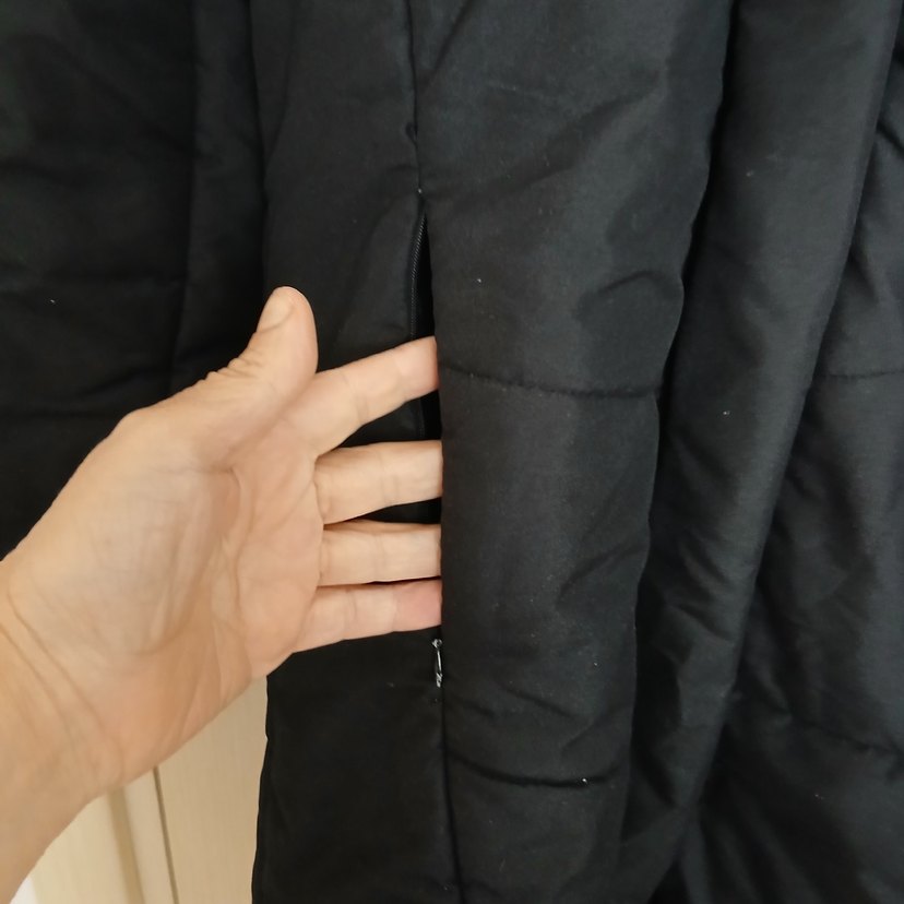 Kadın Siyah Midi Kışlık Fermuarlı Mont - Görsel 3