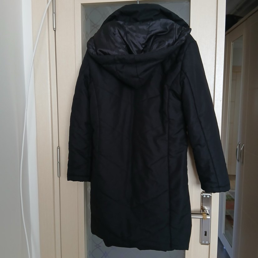 Kadın Siyah Midi Kışlık Fermuarlı Mont - Görsel 5