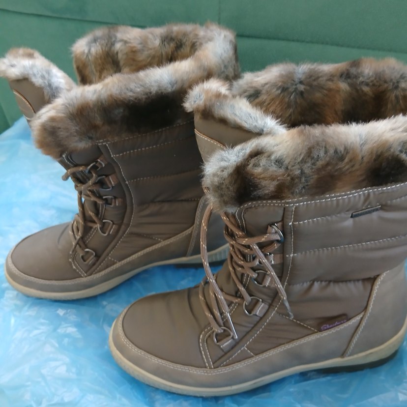 Bej Kürklü Kadın Dolgu Topuk kar Botu - Görsel 3