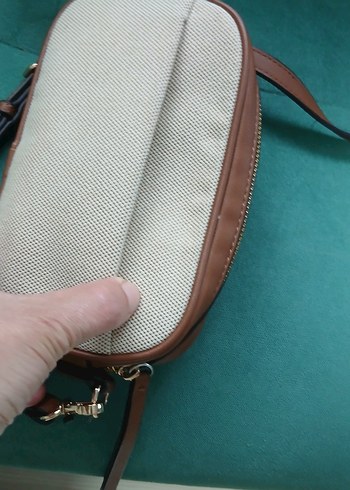 Beden kahverengi Renk Nine West Kahverengi Deri Bantlı Kadın Çantası