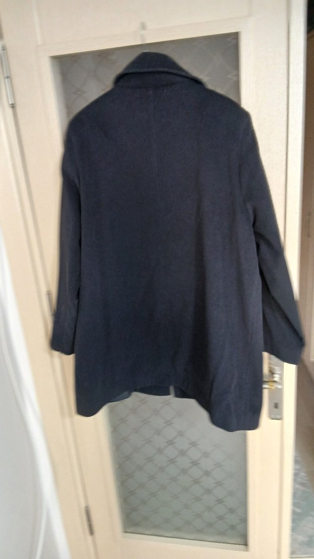 Düğmeli Lacivert Midi Kadın Kaban - Görsel 3