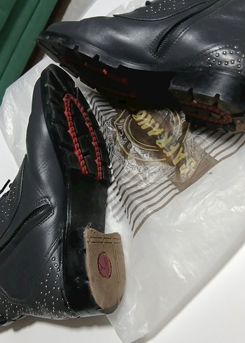 Gri Deri Gotik Stiletto Topuklu Kadın Bot - Görsel 4