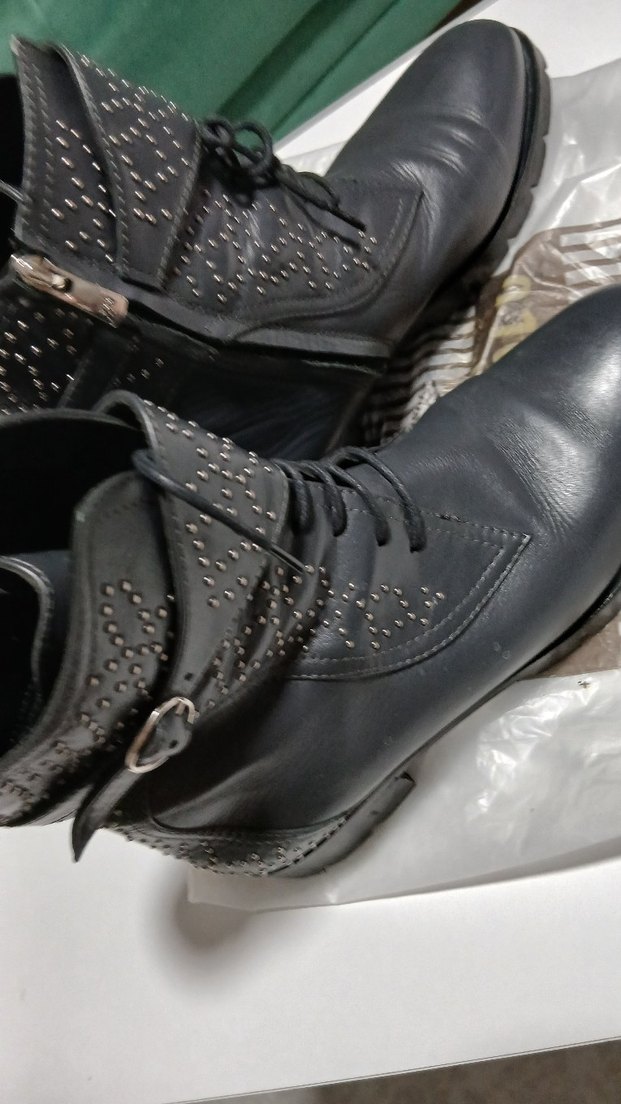 Gri Deri Gotik Stiletto Topuklu Kadın Bot - Görsel 2