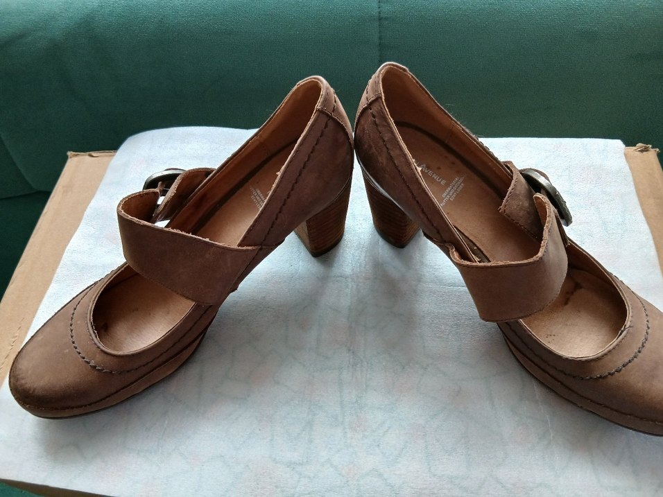 Kahverengi  deriTokalı Dolgu Topuk Kadın Ayakkabı - Görsel 3