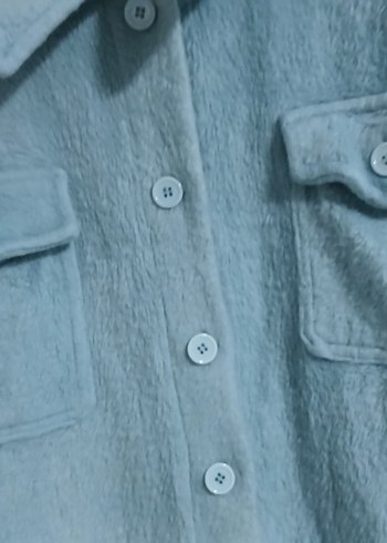 Mavi Uzun Düğmeli Kadın Kaban - Görsel 6