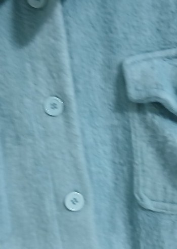 Mavi Uzun Düğmeli Kadın Kaban - Görsel 7