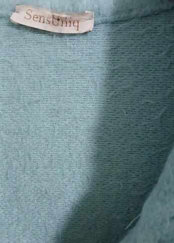 Mavi Uzun Düğmeli Kadın Kaban - Görsel 9