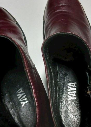 Bordo Deri Kadın Topuklu Bot - Görsel 5