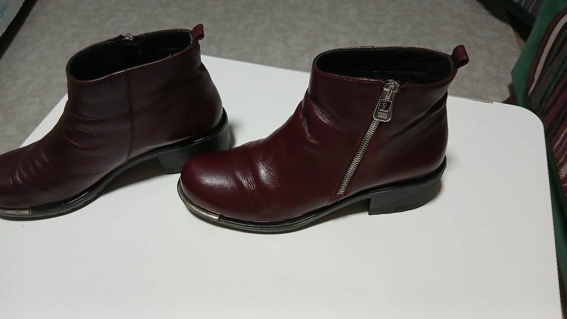 Bordo Deri Kadın Topuklu Bot - Görsel 2