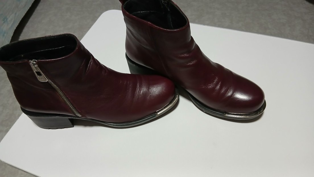 Bordo Deri Kadın Topuklu Bot - Görsel 4