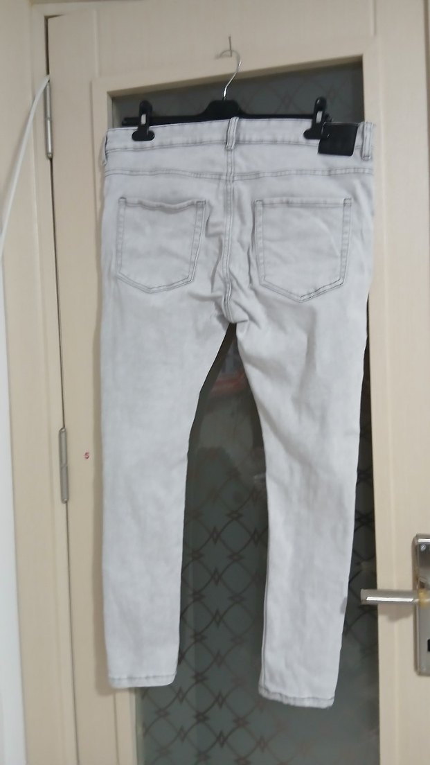 Gri Erkek Denim Salaş Pantolon - Görsel 4