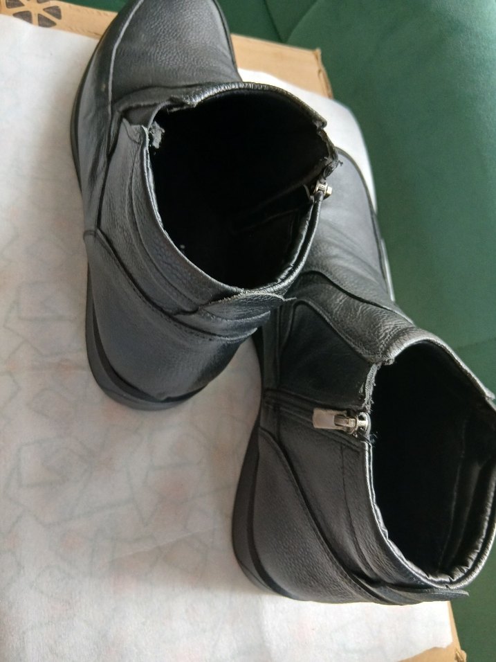 Deri Fermuarlı Siyah Erkek Bot - Görsel 4