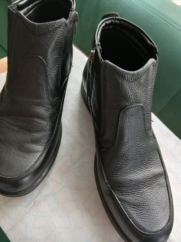 Deri Fermuarlı Siyah Erkek Bot - Görsel 2