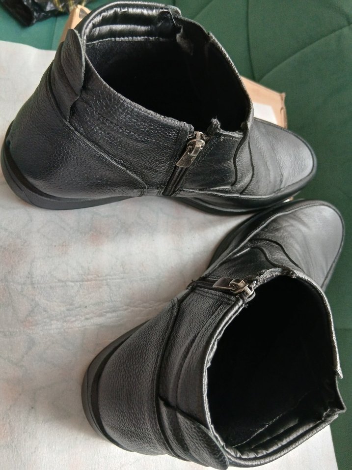 Deri Fermuarlı Siyah Erkek Bot - Görsel 3