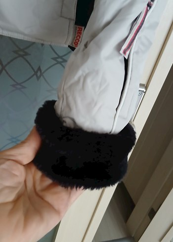 Gri Beyaz Fermuarlı Kadın mont Ceket - Görsel 4