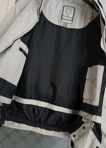 Gri Beyaz Fermuarlı Kadın mont Ceket - Görsel 3