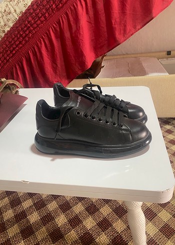 Alexander McQueen Siyah Deri Erkek Spor Ayakkabı - Görsel 2