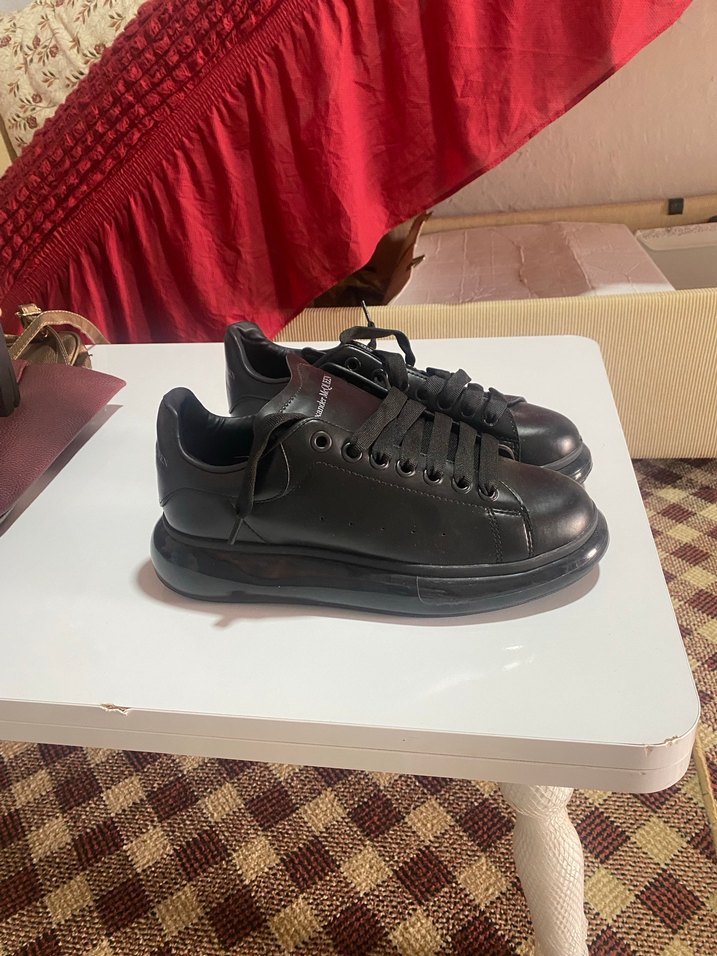 Alexander McQueen Siyah Deri Erkek Spor Ayakkabı - Görsel 2