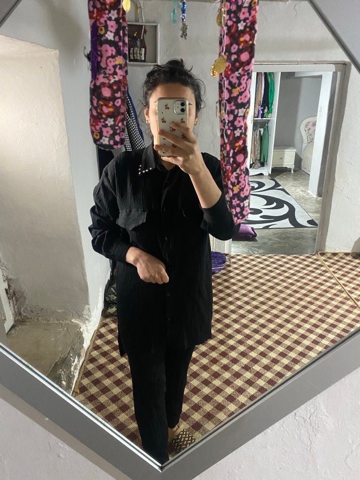 Siyah Uzun Kollu Salaş takım - Görsel 2