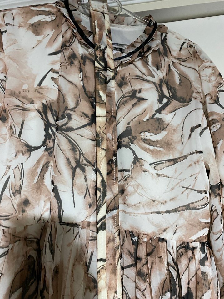 Bej Uzun Kollu Salaş Bohem Elbise - Görsel 2