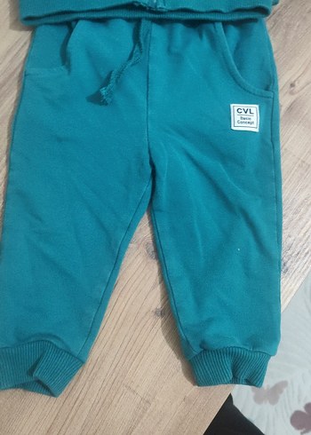 Koyu Mavi Kapüşonlu Bebek Takımı - Görsel 4