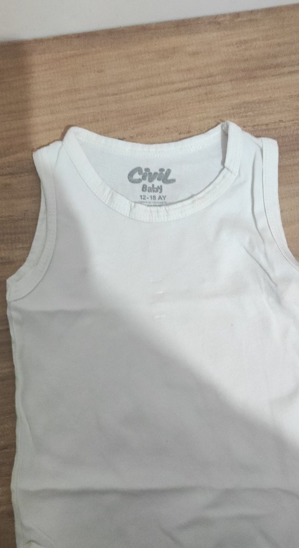 Beyaz Desensiz Bebek Atlet 2'li - Görsel 2