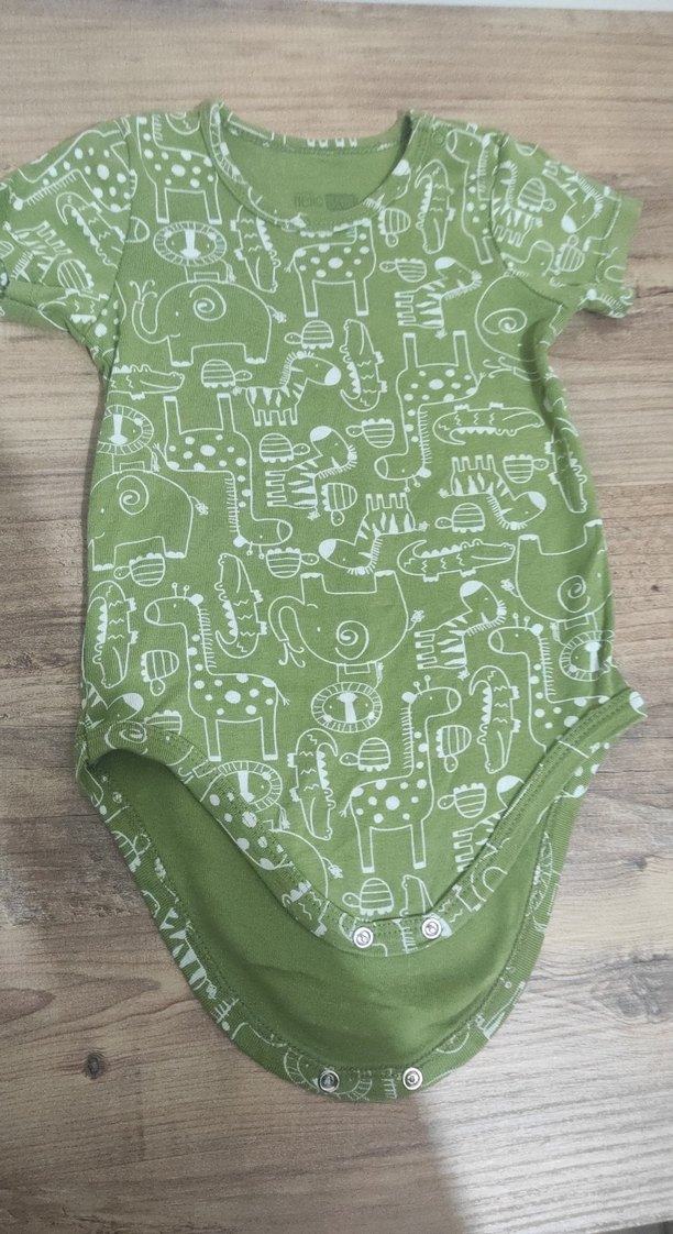 Kısa Kollu, Bohem Stil Erkek Bebek Body - Görsel 2