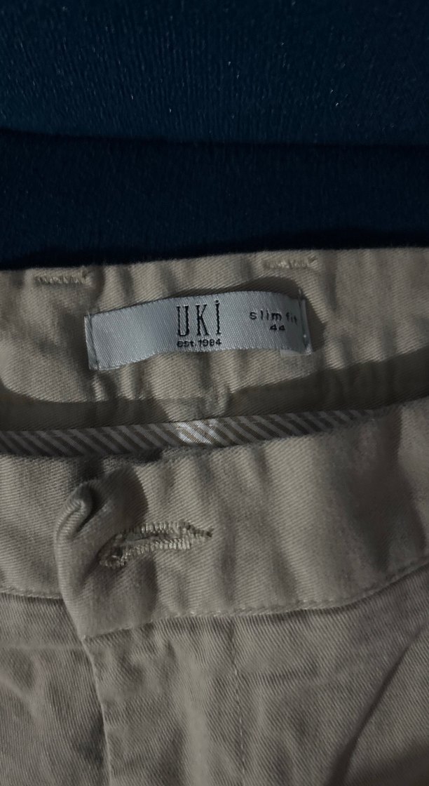 Bej erkek Keten Kumaş Pantolon - Görsel 2