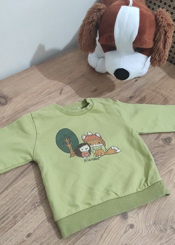 Erkek Çocuk Baskılı Yeşil Sweatshirt