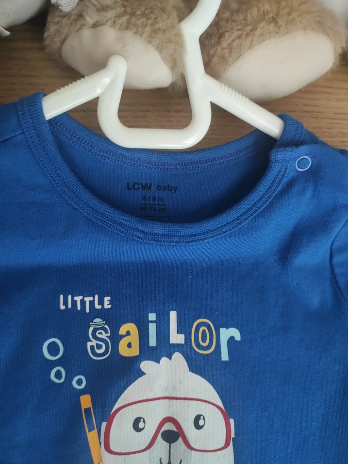 Mavi Baskılı Kısa Kollu Bebek Tulum - Görsel 3