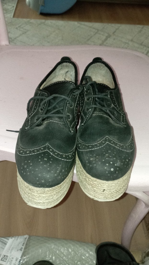 Siyah Bağcıklı Dolgu Topuk Kadın Espadril - Görsel 2