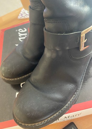 Siyah Deri Tokalı Biker Botlar - Görsel 5