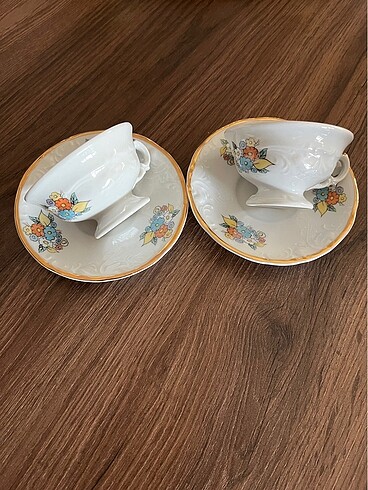 2 adet Polonya malı kahve fincanı