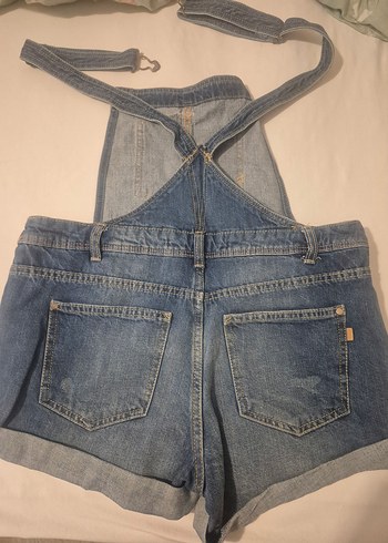 Kadın Mavi Denim Kısa Tulum Bershka - Görsel 6