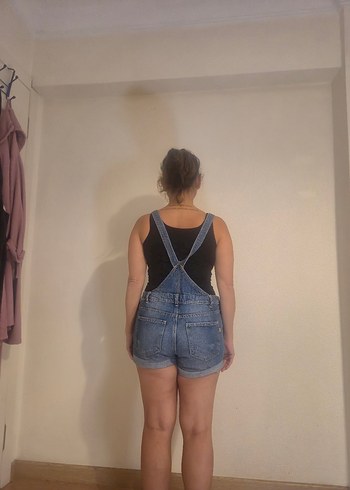 Kadın Mavi Denim Kısa Tulum Bershka - Görsel 4