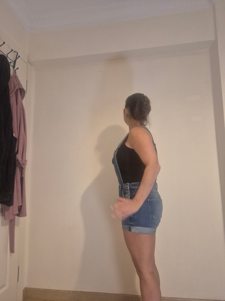 Kadın Mavi Denim Kısa Tulum Bershka - Görsel 3