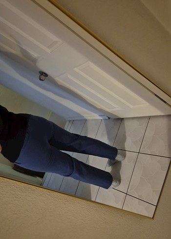 Mavi Midi Boyfriend Keten Pantolon - Görsel 4