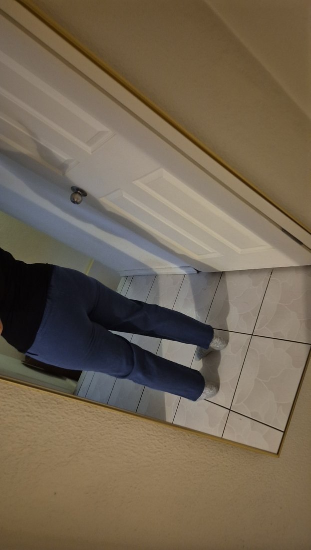 Mavi Midi Boyfriend Keten Pantolon - Görsel 4