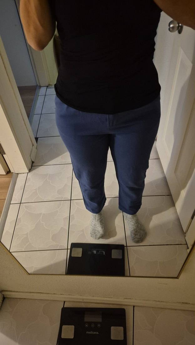 Mavi Midi Boyfriend Keten Pantolon - Görsel 2