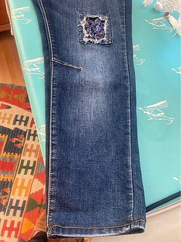 l Beden mavi Renk Kot pantalon