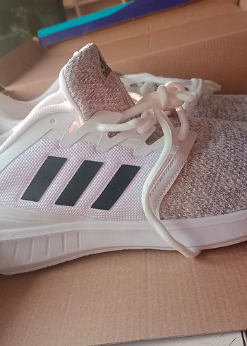 Adidas Beyaz Gri Bağcıklı  Spor Ayakkabı - Görsel 2